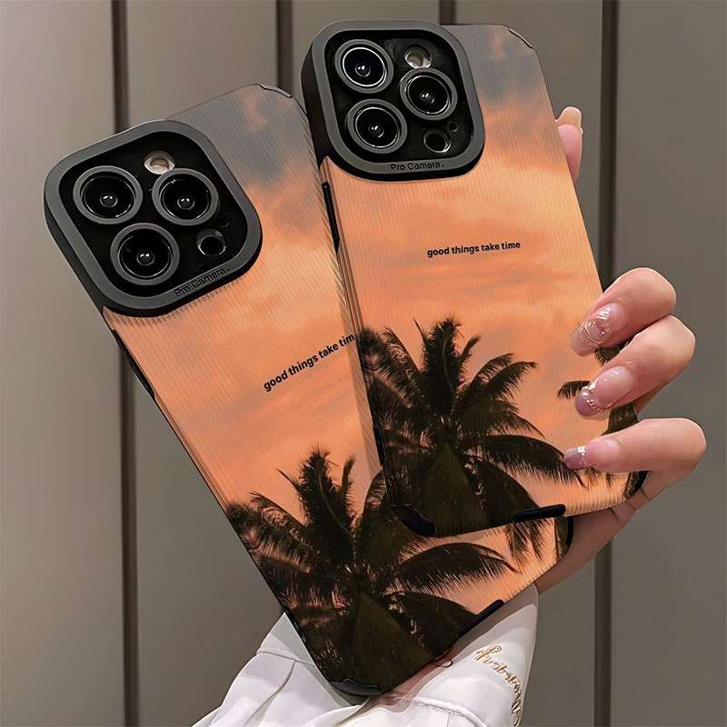 1Pc Mixed Color  For iPhone 12 Beautiful Sunset Pattern Phone Case