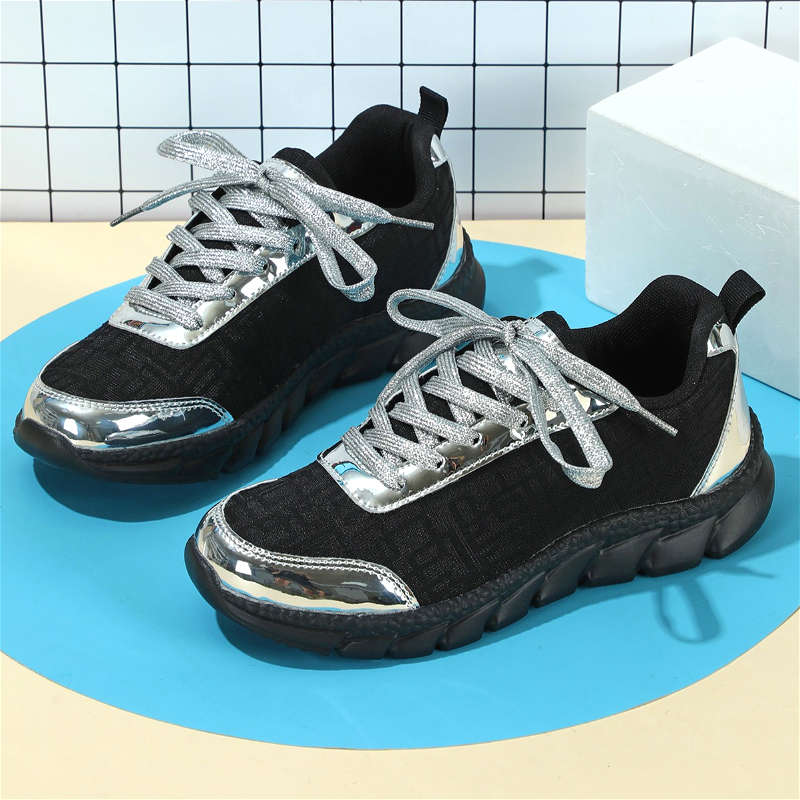 Women S Sneakers Color Black And Silvery Sizeuk 8