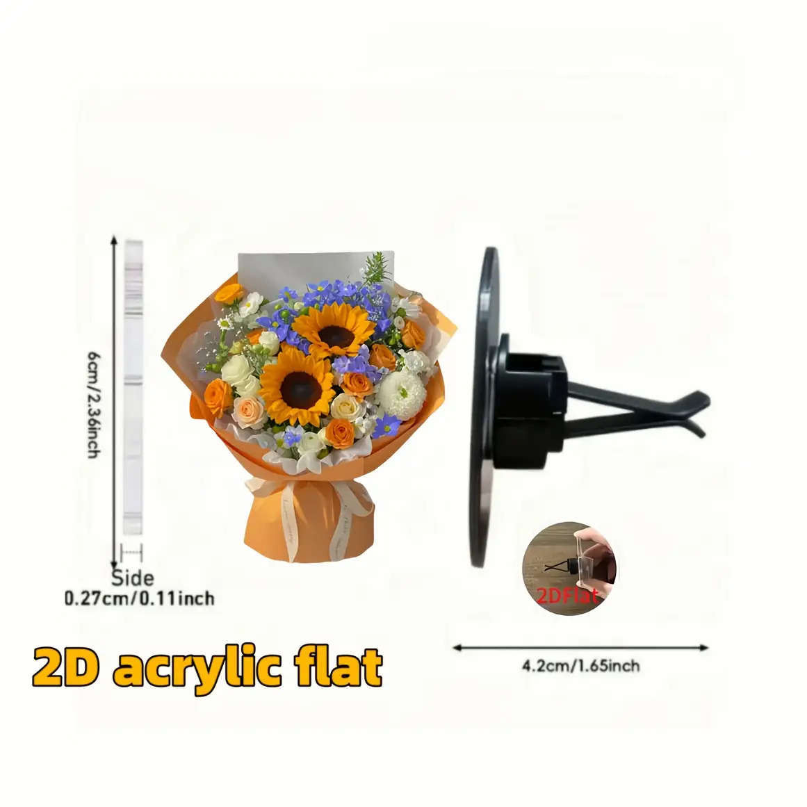 Car Interior Decor Color 2Pcs Sunflower Bouquet