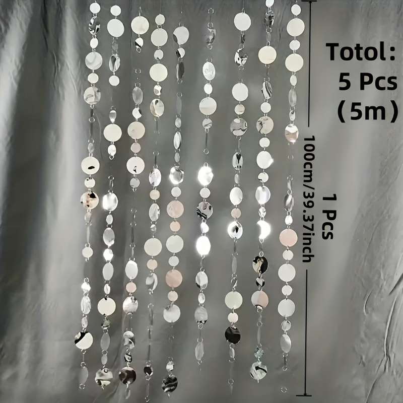 5Pcs Durable Stylish Advanced Pack Bright Silvery Sequin For Special Occasions