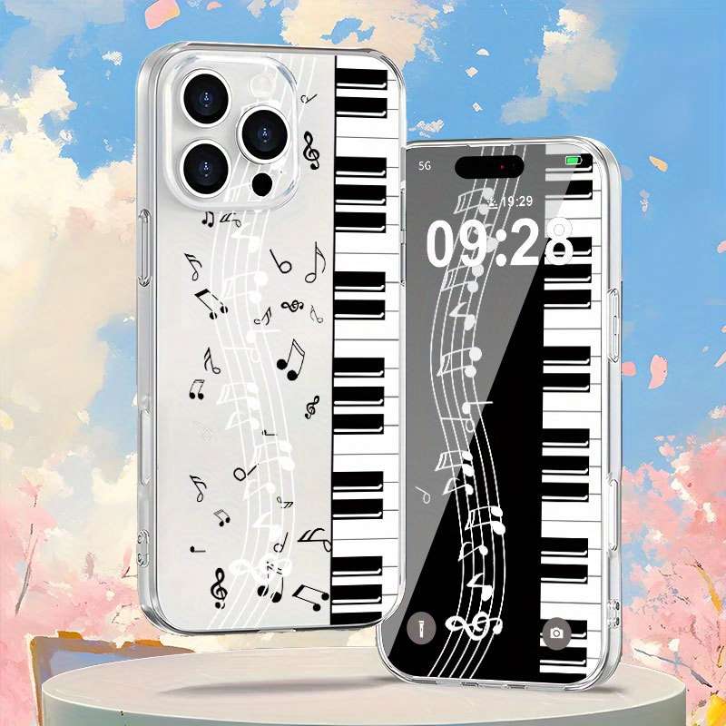 1Pc Transparent For iPhone 13 Mini Piano Sheet Music Phone Case