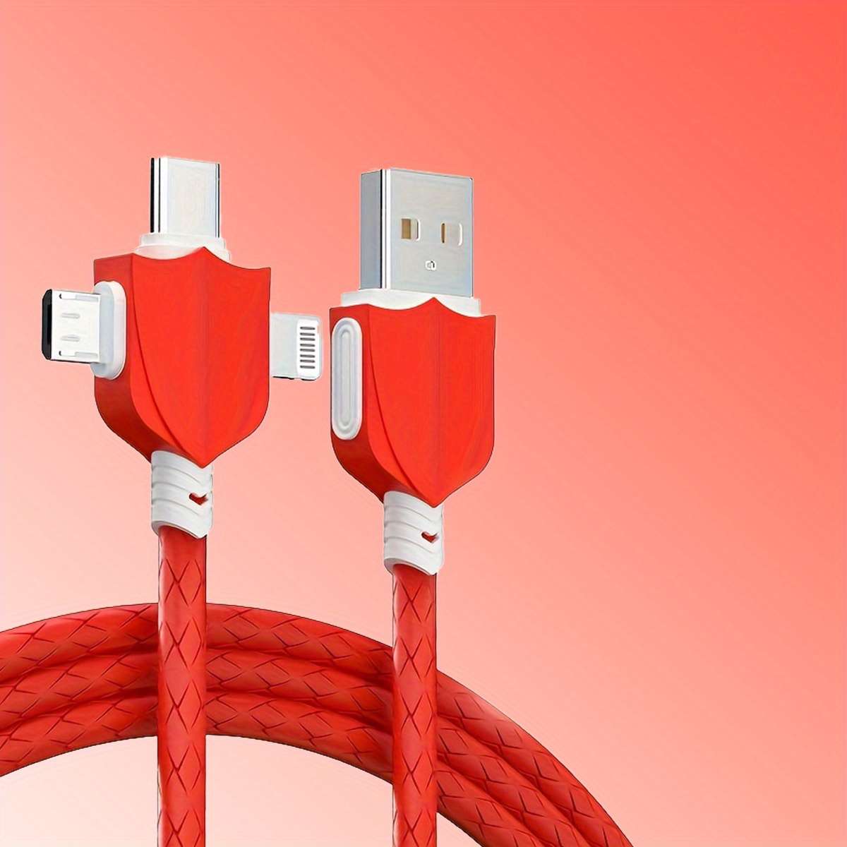 1pc Shield Silicone Data Cable 3-1 Mfi Certification Compatible with Multiple Devices Not Easy