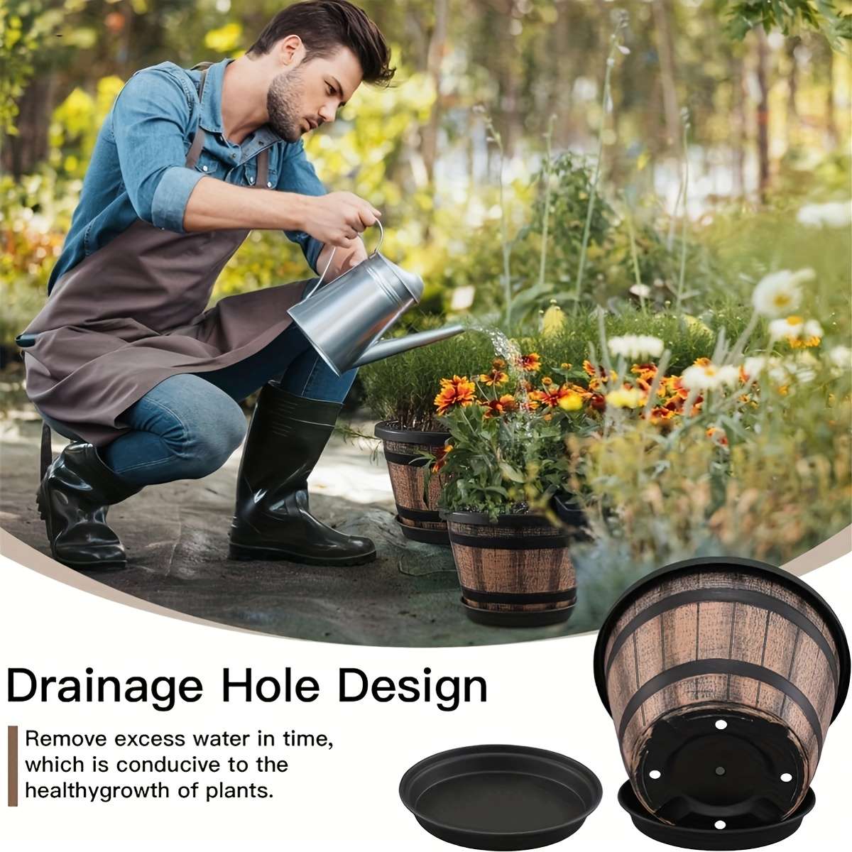 Flowerpot Quantity 3 Pieces  Brown