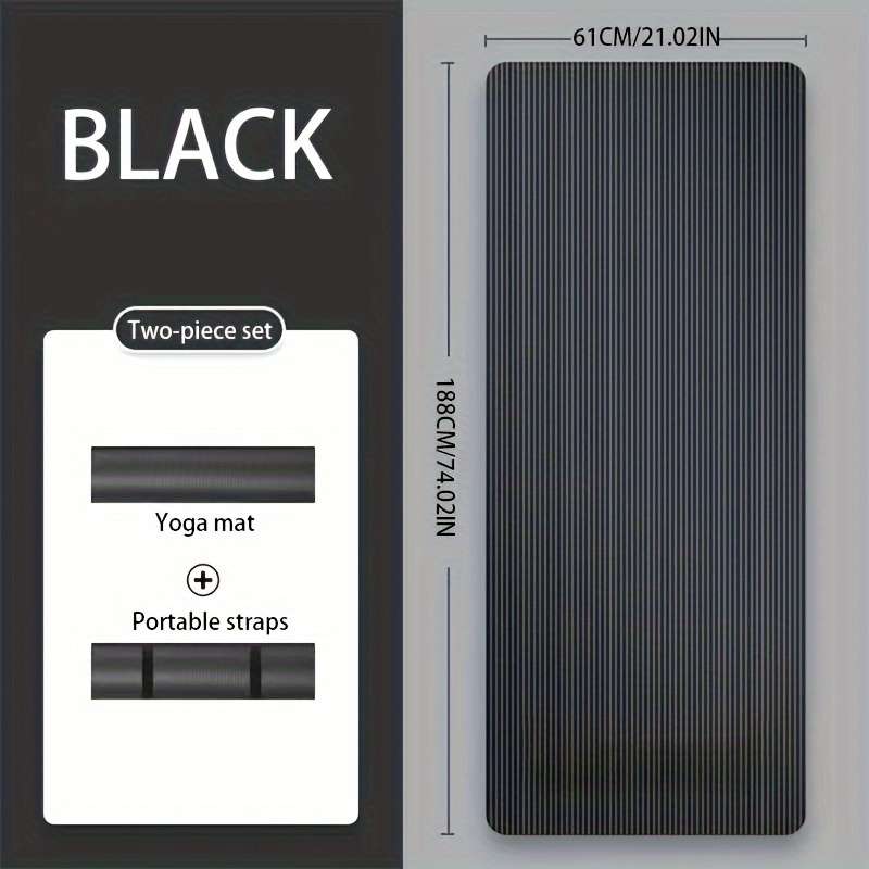 Yoga Mat Black Style Thickness 1 Cm