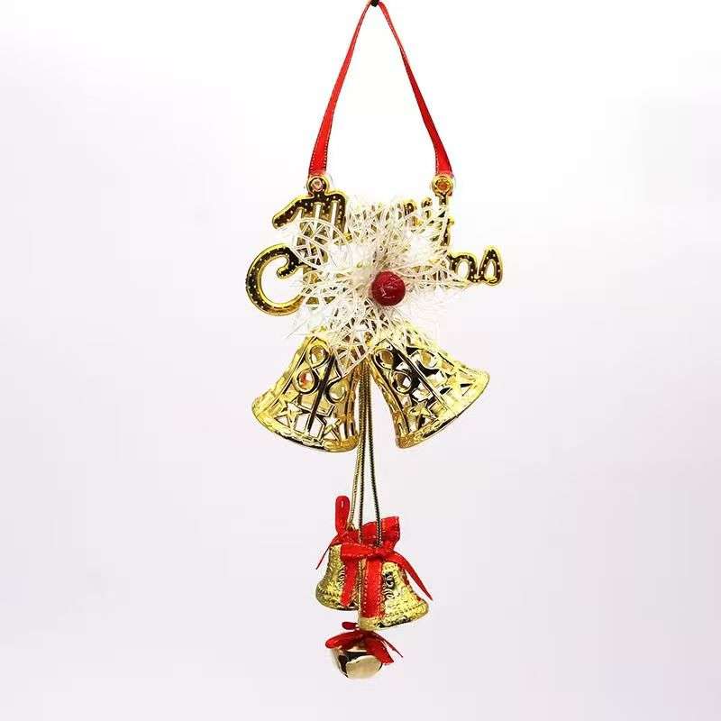 Christmas Decorations Color Silvery Items 1 Piece Of Christmas Three Bells With Bows
