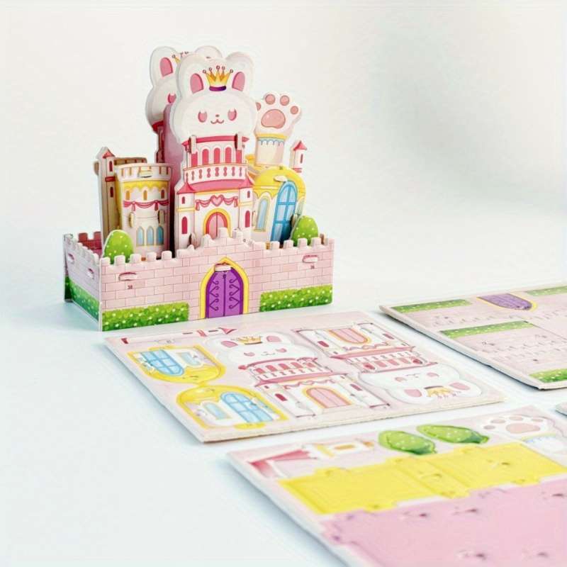 3D Building Model Puzzle Set Model Random Quantity 4 Pcs
