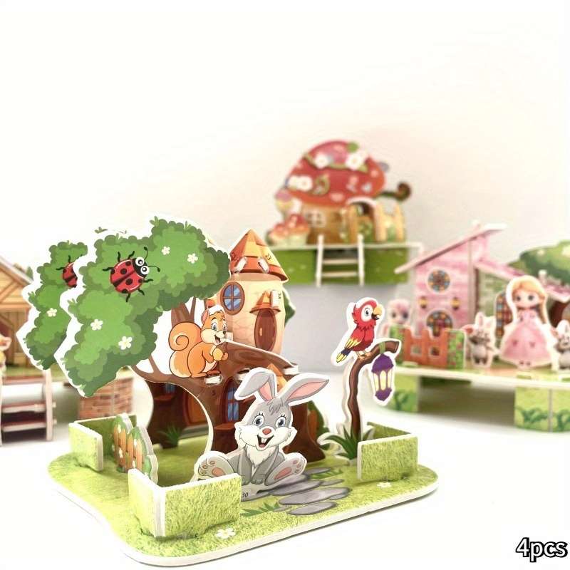 Building Toy Architectural Model Toy Set Model Random Quantity 4 Pcs