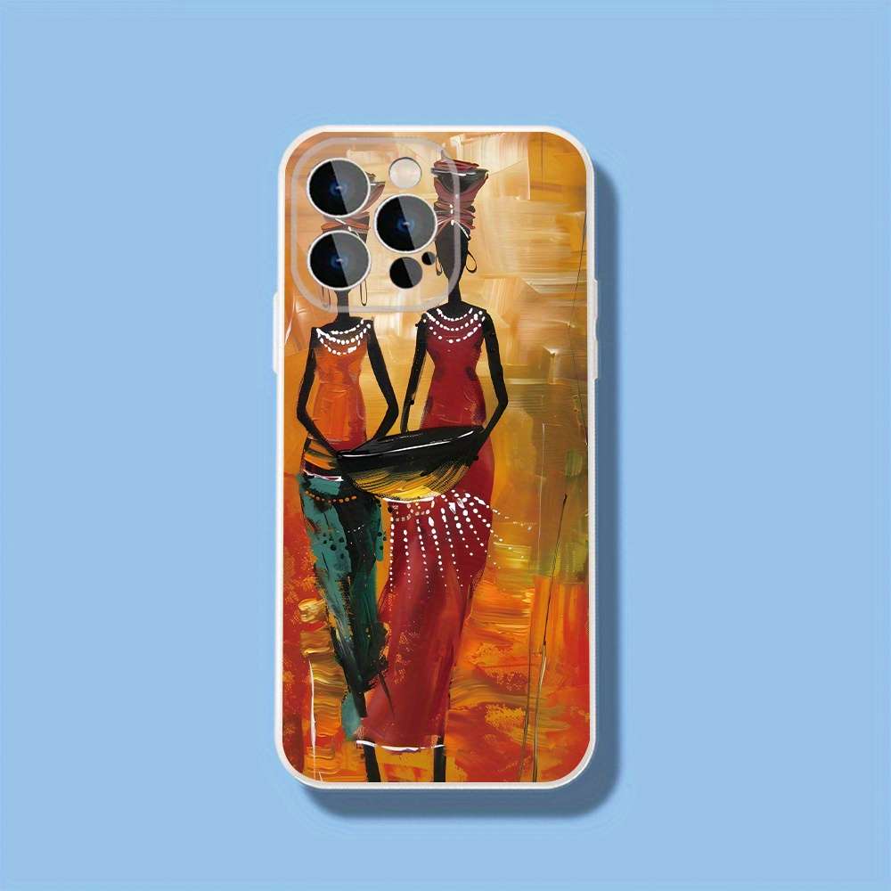 1Pc Ivory White For iPhone 12 Traditional African Women Phone Case