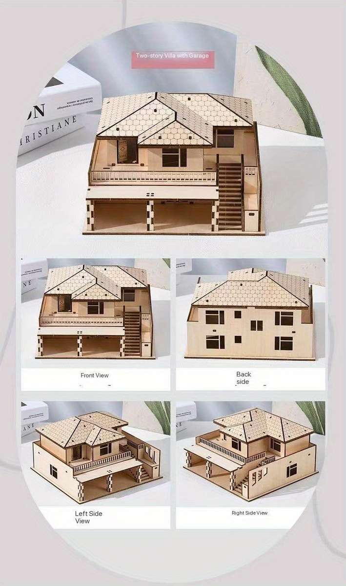 3D Building Model Puzzle Set Size Two Storey Villa