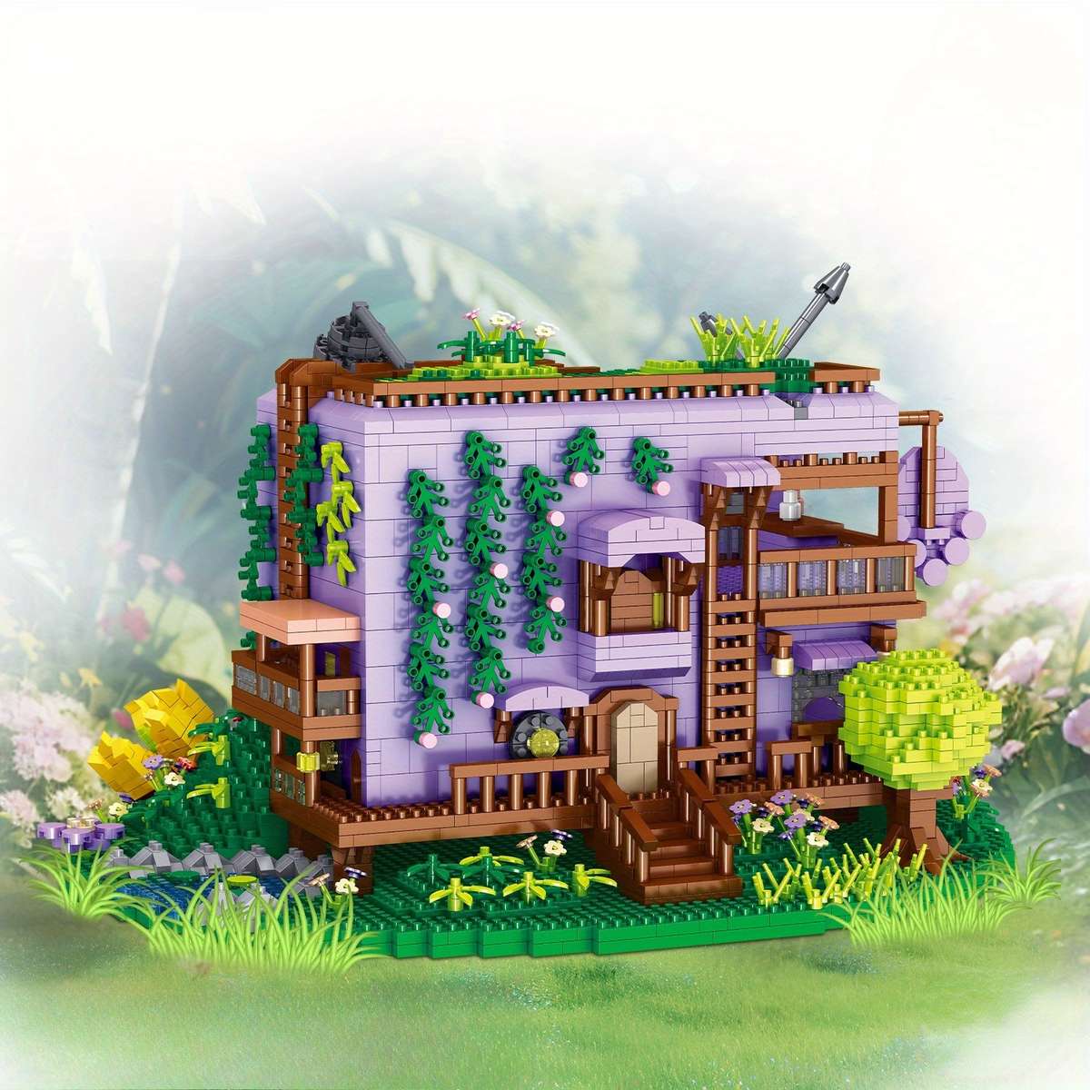 3D Building Model Puzzle Set Color Without Box