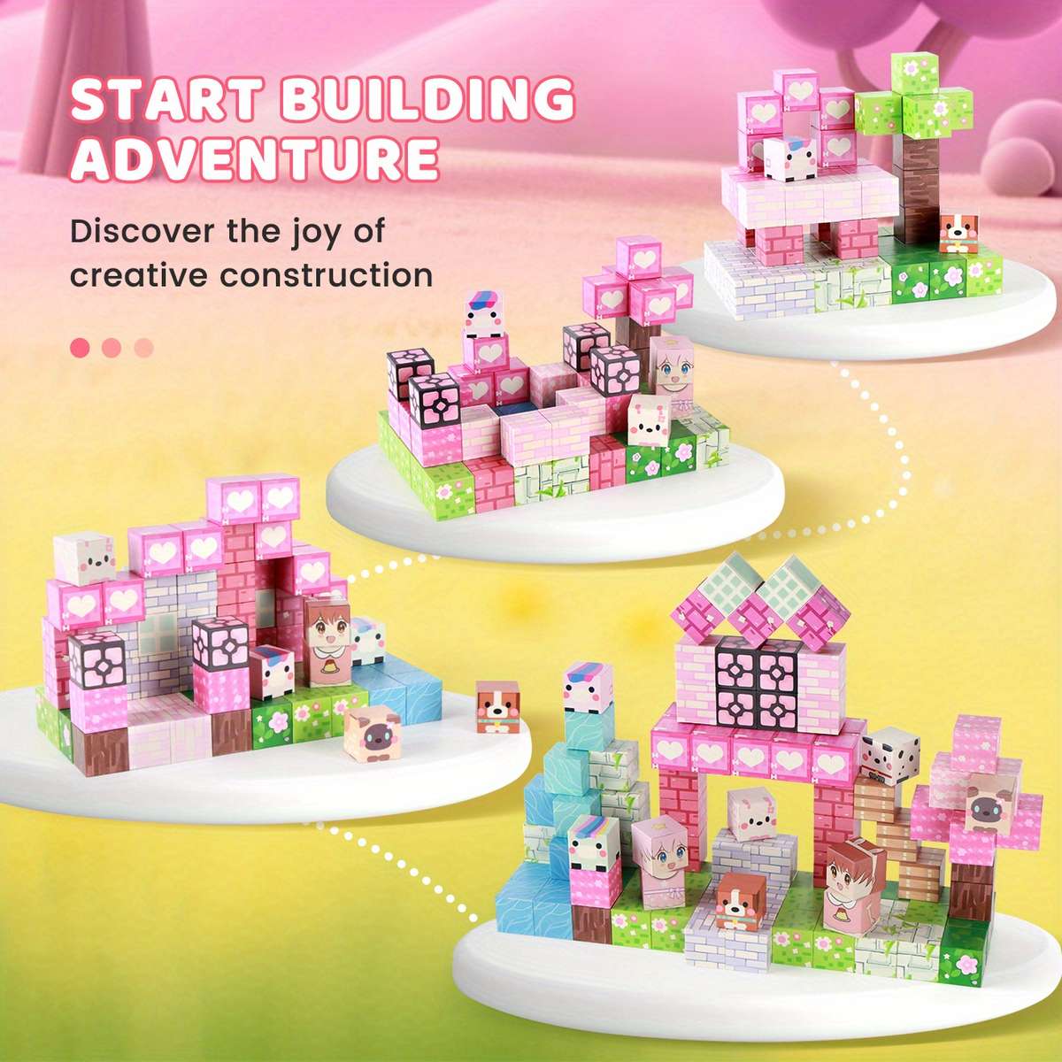 3D Building Model Puzzle Set Quantity 100Pcs