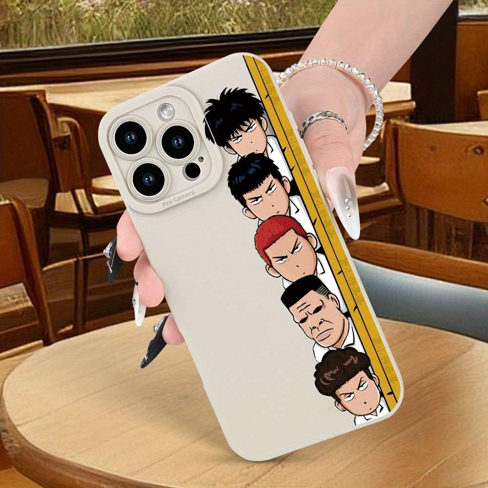 1Pc Beige For iPhone 13 Anime Cartoon Character Phone Case