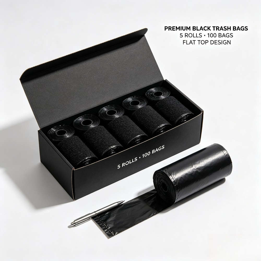 Trash Bag5 Rolls100 Pieces Black