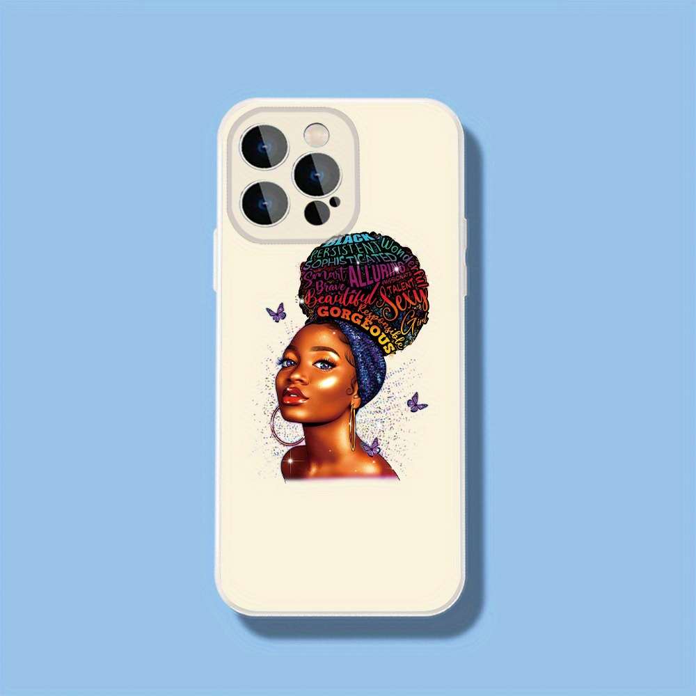 1Pc Black For iPhone 13 Pro Empowered Woman Phone Case