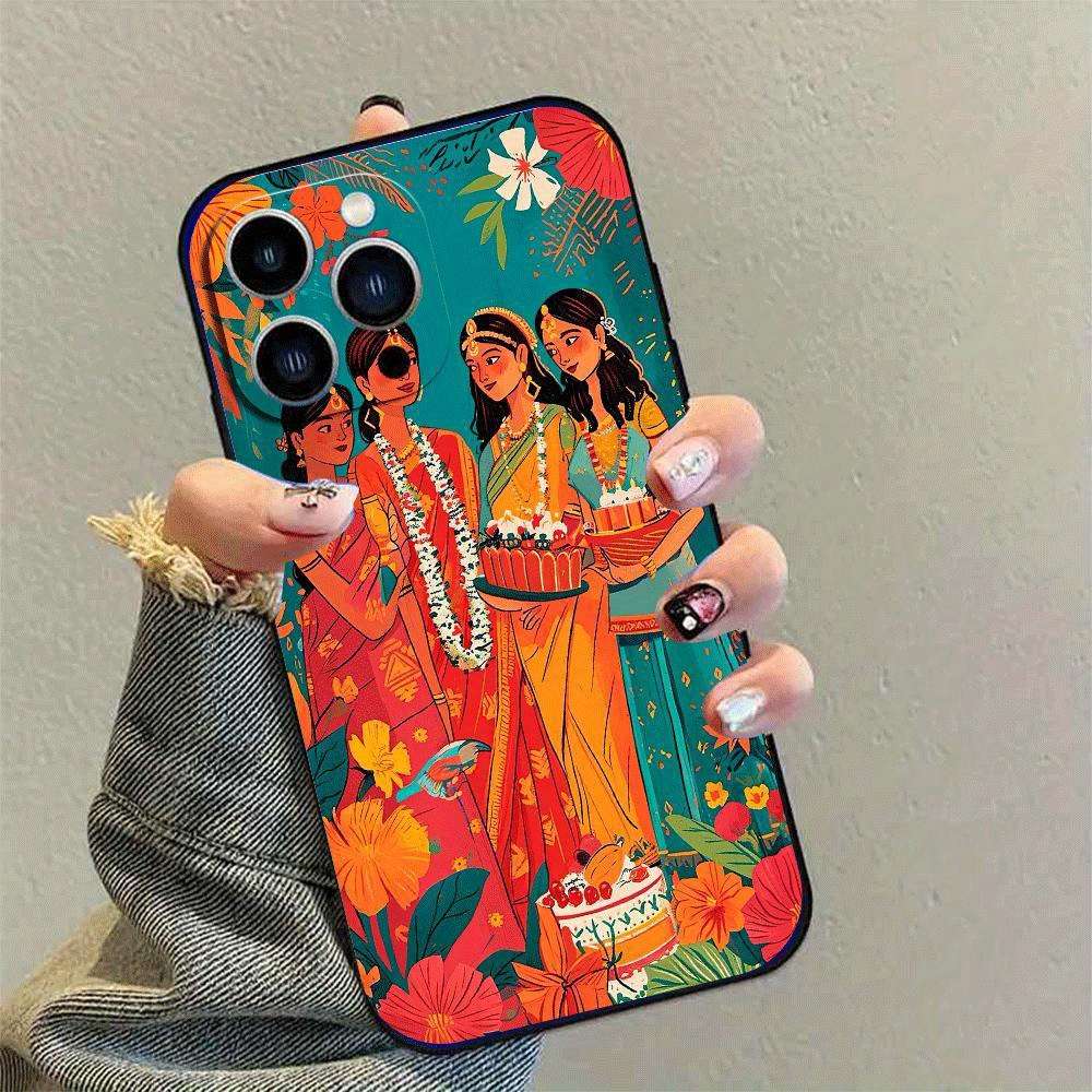 1Pc Black For iPhone 12 Pro Max African Design Phone Case