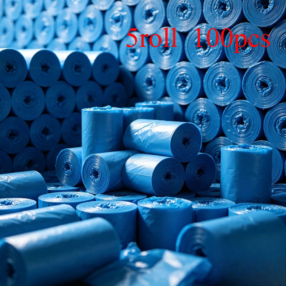 Trash Bagblue 5 Rolls100 Sheets