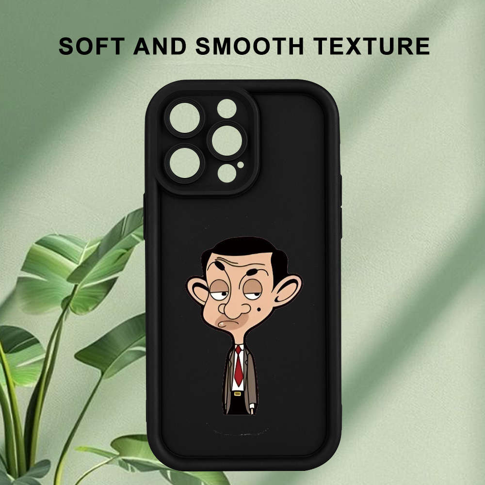 1Pc Black For iPhone XR Mr Bean Pattern Phone Case