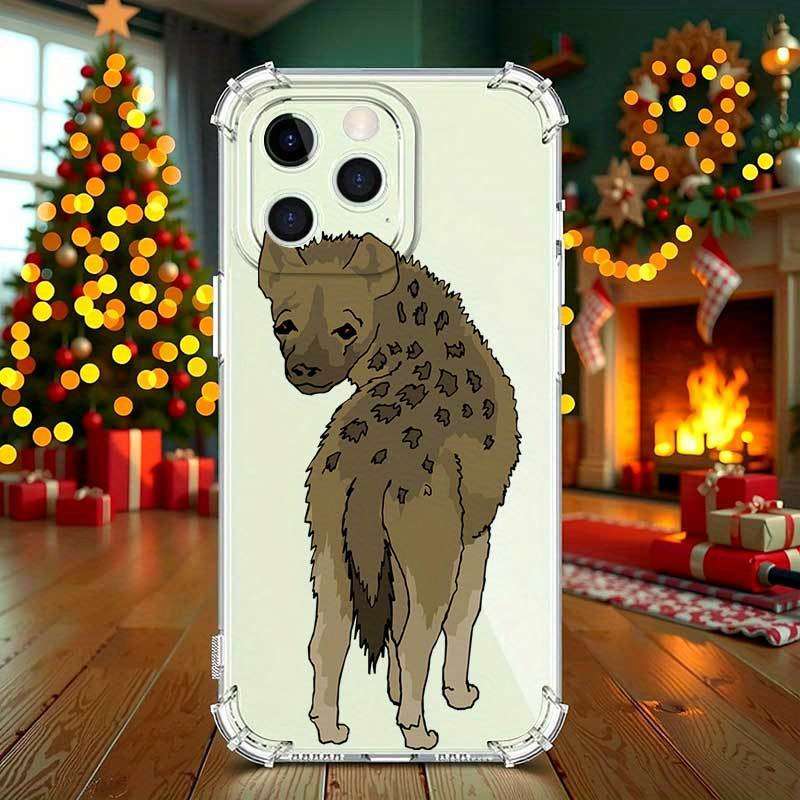 1Pc Transparent For iPhone 14 Pro Max African Wild Dog Pattern Phone Case