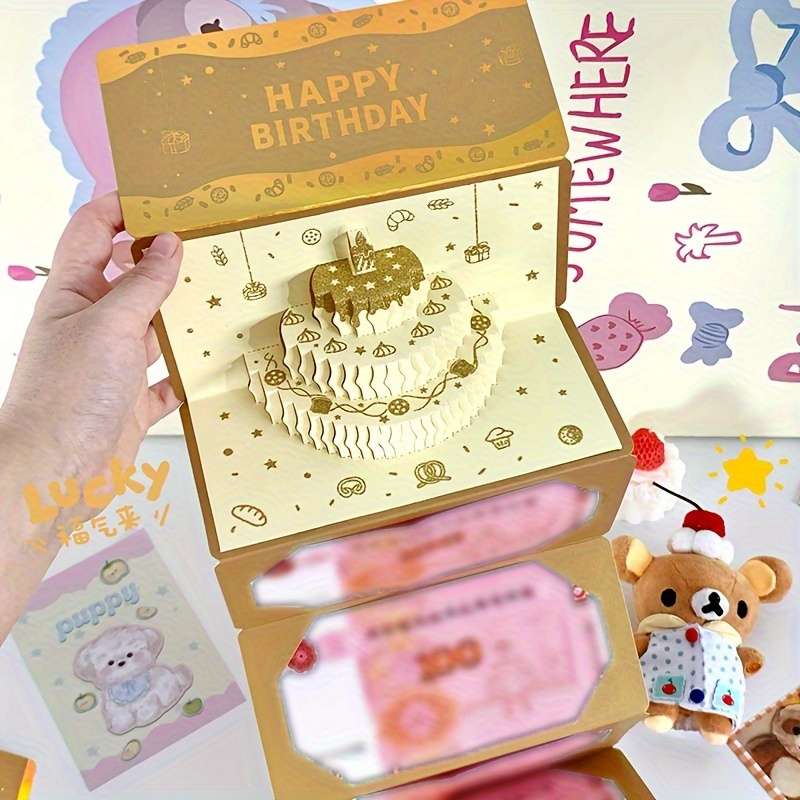 Greeting Cards Items 3D Cash Folding Envelope