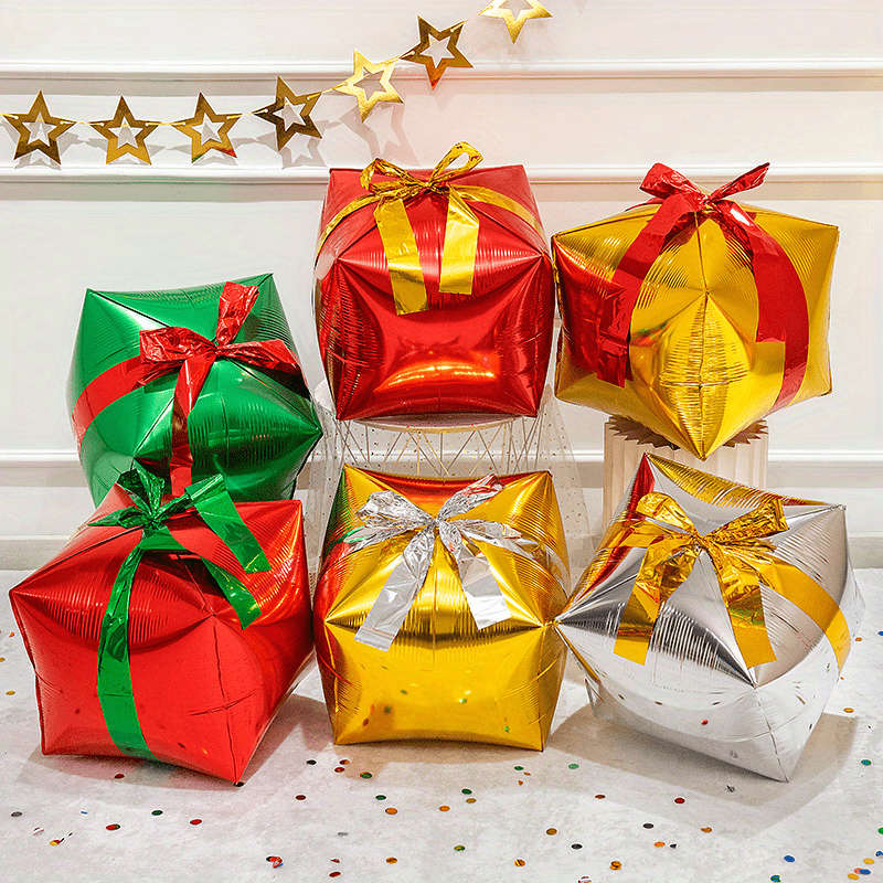 Christmas Gift Boxes Color 3 Random Color Gift Box Balloons