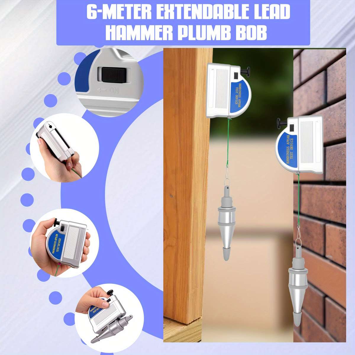 2pcs Heavy Duty Retractable Plumb Blue