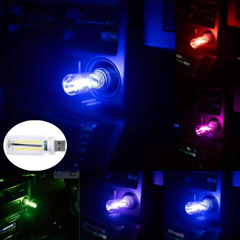 1pc Blue Versatile Touch LED Light USB Powered Multicolor Ambient Car & Bedroom Ni