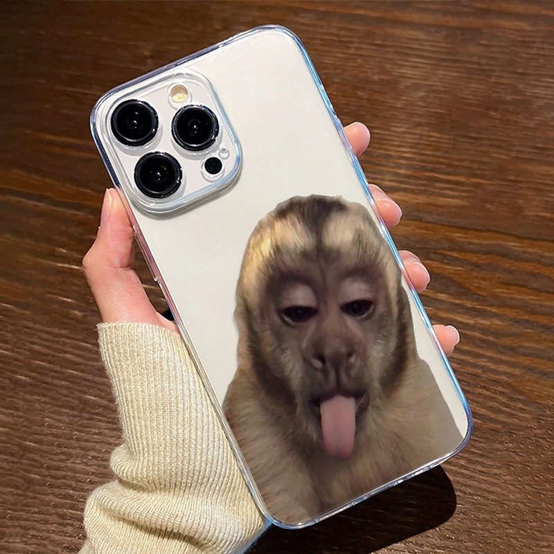 1Pc Transparent For iPhone 14 Plus Cute Gorilla Monkey Phone Case