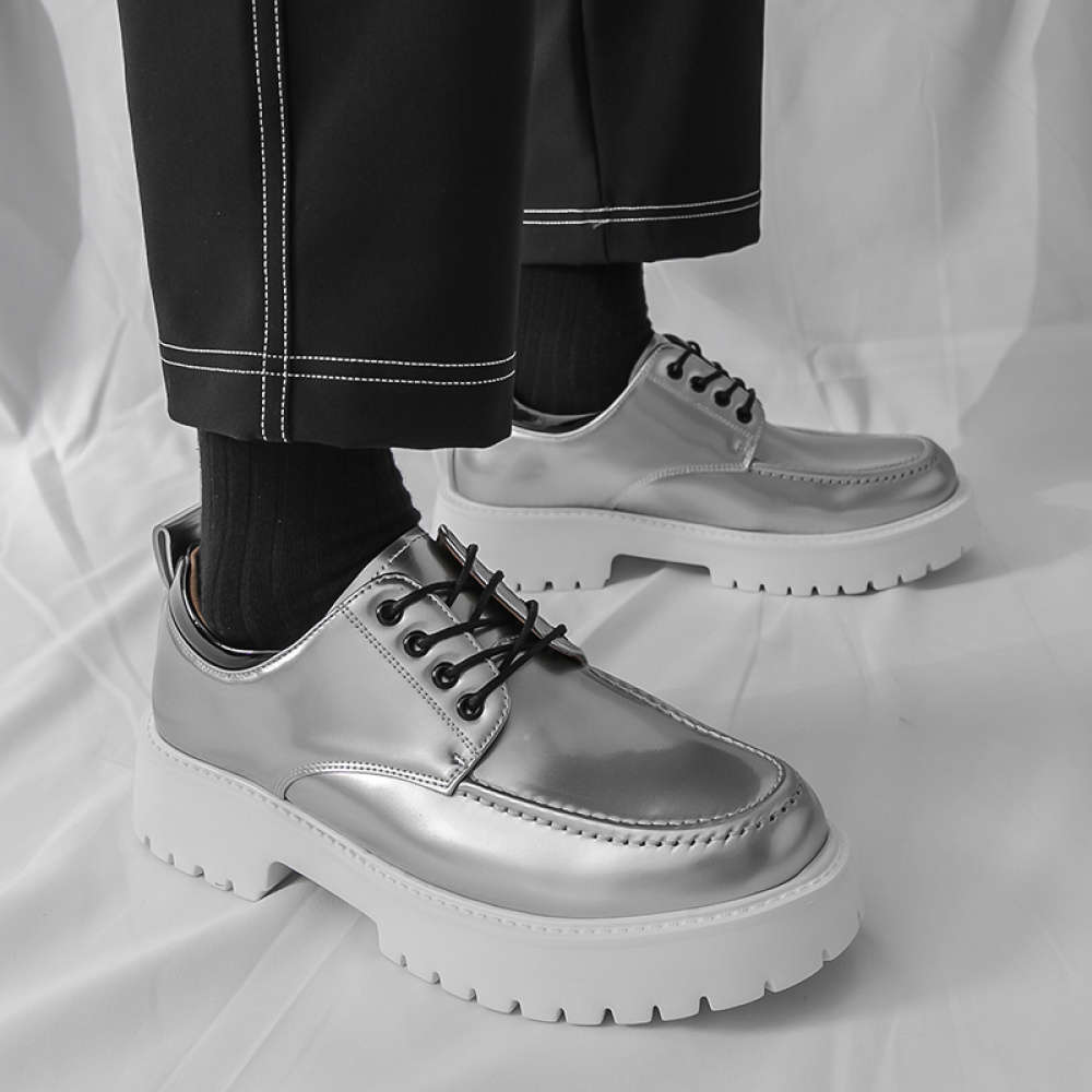 Mens Leather Shoes Color Silvery Sizeuk 10