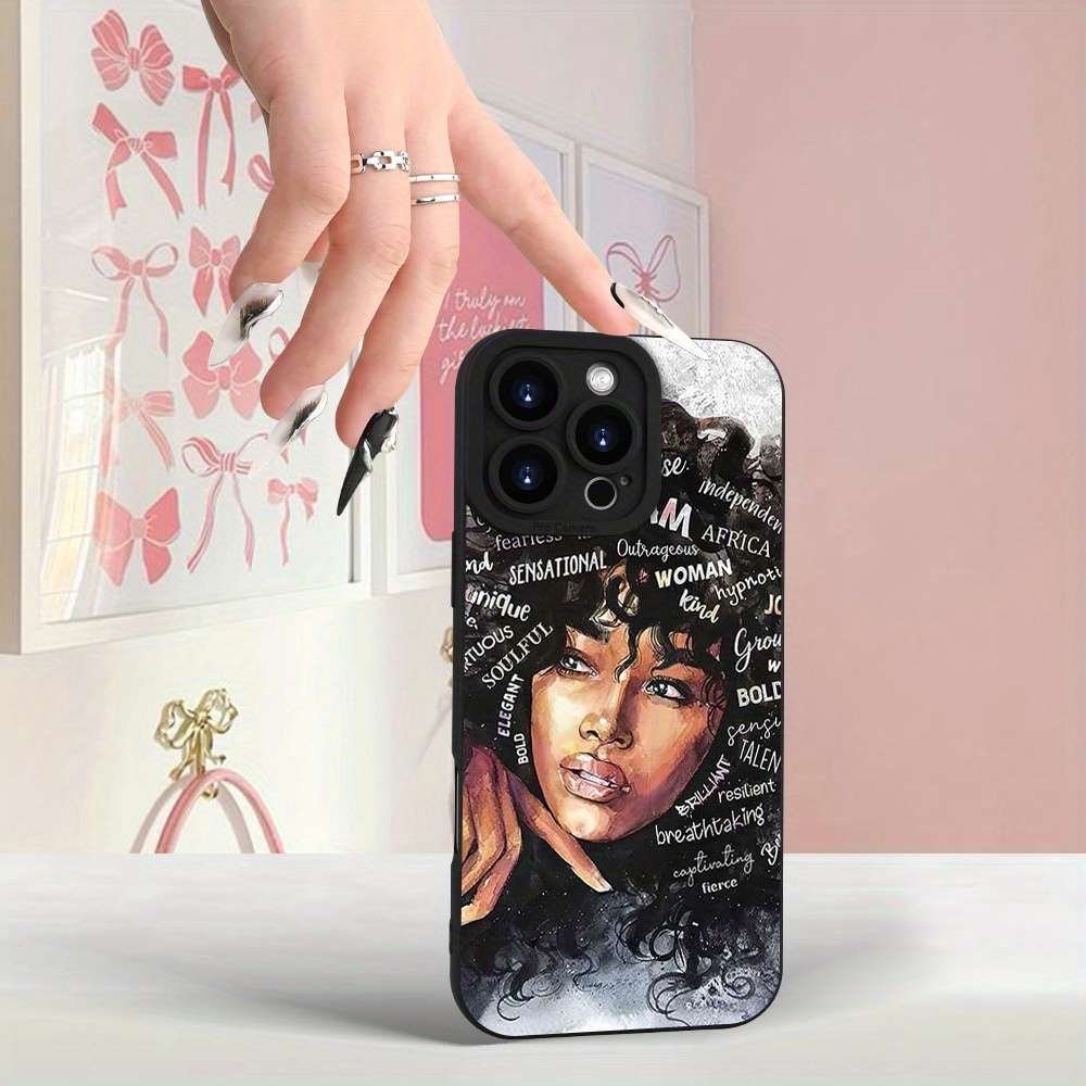 1Pc Black For iPhone 12 Pro Max African Girl Phone Case