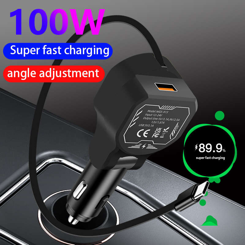 Durable This Expandable Data Cable Car Charger Features 1 To 2 Design Super