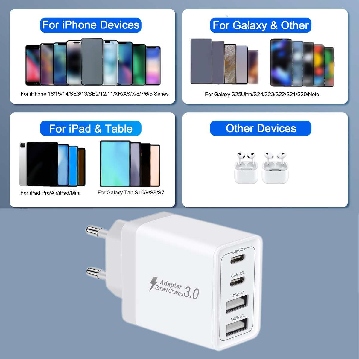 Charger Items 1Pc White