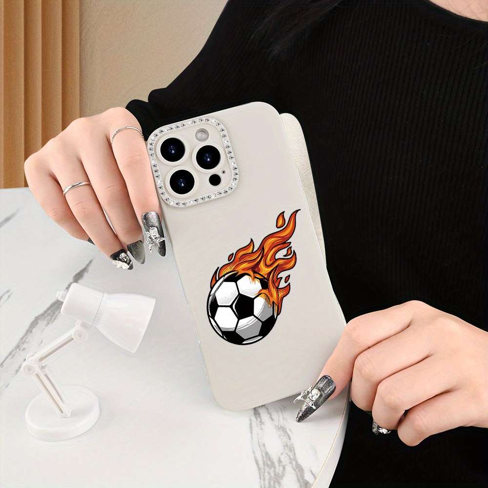 1Pc Ivory White For iPhone 14 Football Player Printed Phone Case