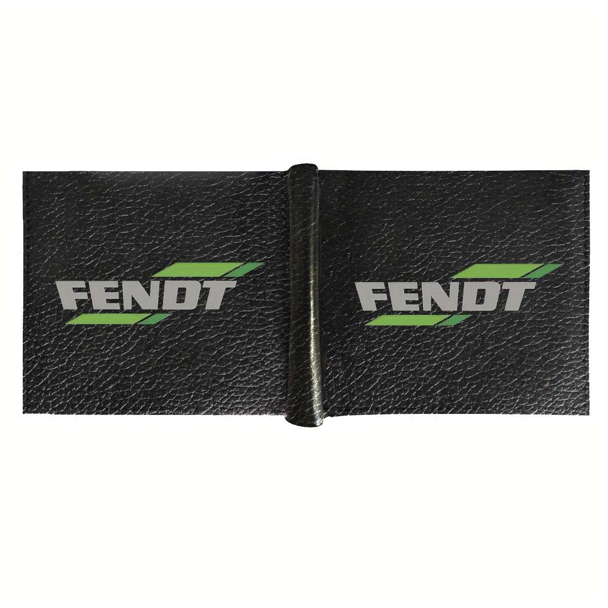 Fendt Men'S Faux Leather Bifold Walletblack Crocodile Texture With Green Logo Multi-Card Sl