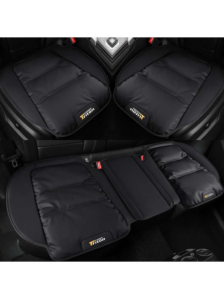 Car Seat Cushion Black Front Square Mat 2Pcs