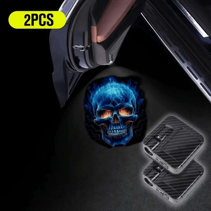 Car Lights Size Blue Skull Quantity 2Pcs