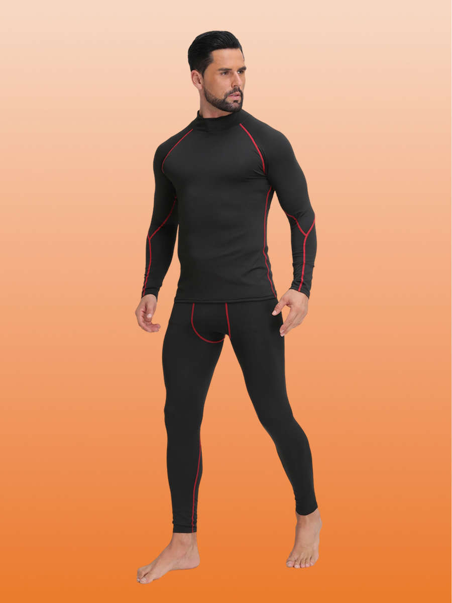Thermal Underwear Color White Gray Line Sizem
