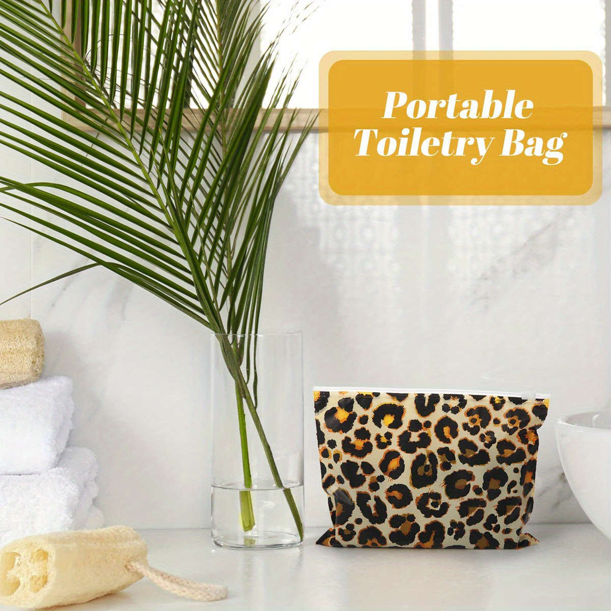 Storage Bag Color 5Pcs Leopard Print Cosmetic Bag