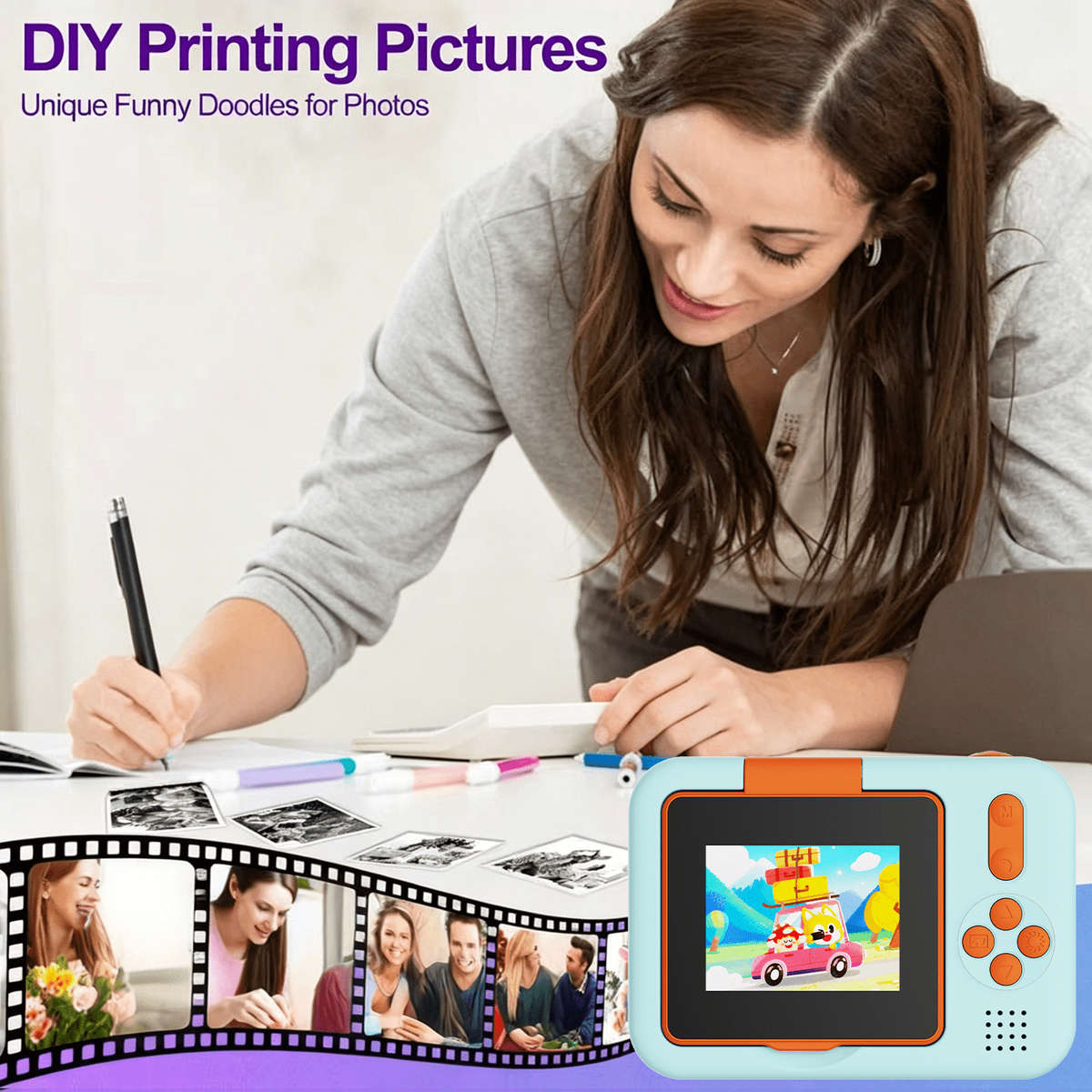 Printer Color Blue Host  5 Rolls Of Photo Paper