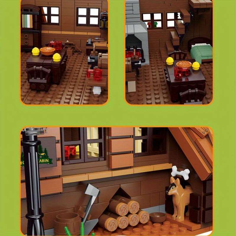 3D Building Model Puzzle Set Style Forest Cabin