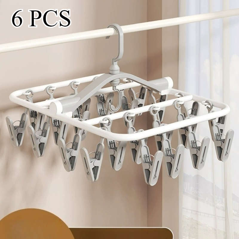 Clothes Rack SquarePersimmon Orange24 Clips Quantity 6Pcs