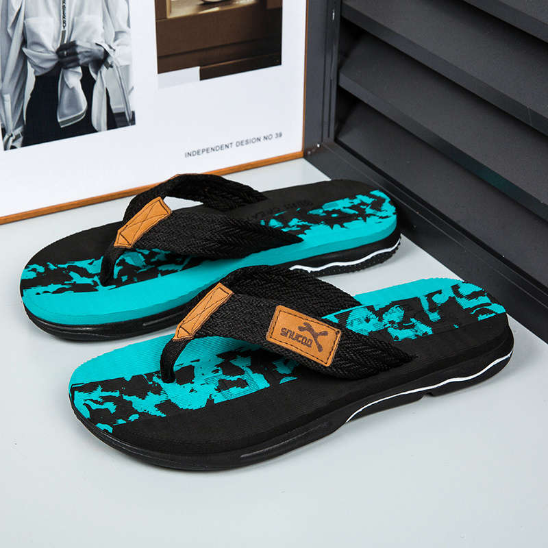 Men Slippers Summer Style Blue Size Uk 7.5