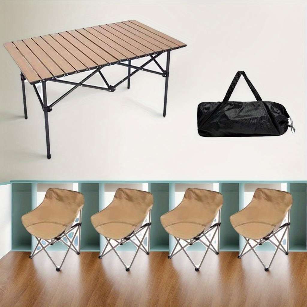 Outdoor Tables And Chairs Color Black 5Piece Set