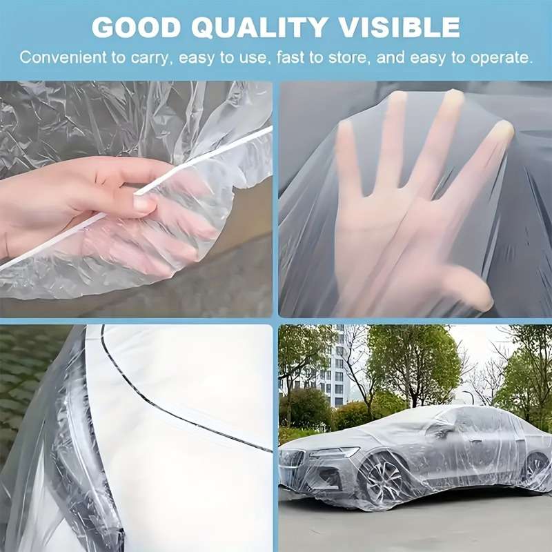 Car Cover Color Transparent White 2Pcs
