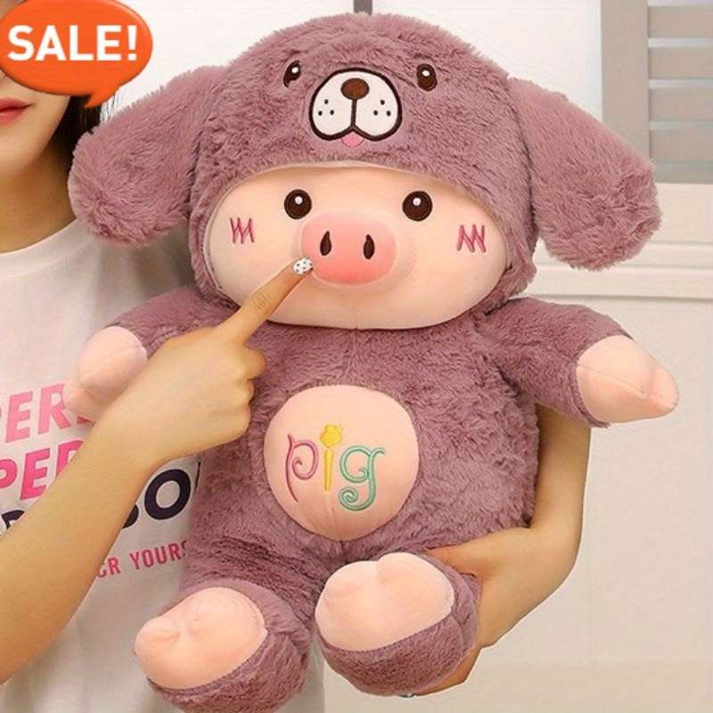 Plush Toyss color Purple puppy coat pig