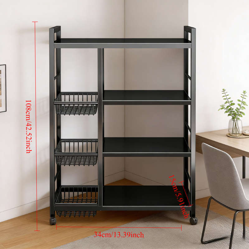 Bathroom Storage Rack Color Black Four Layers Three Nets Modelwrtmwreh1