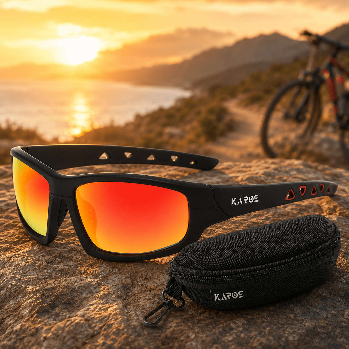 Cycling Glasses Color Black Frame Red Film