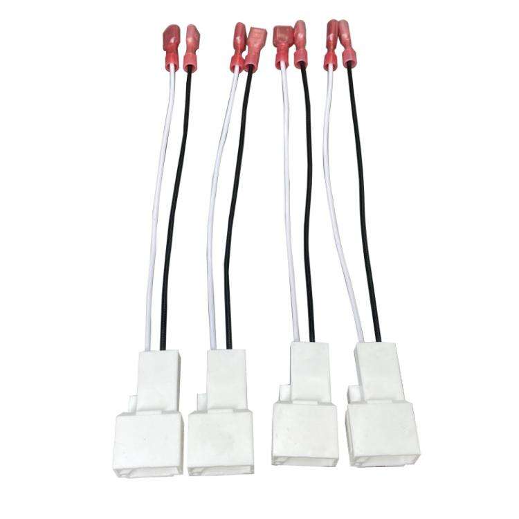 4pcs Car Audio Conversion Harness Connector Subwoofer Speaker Wiring Adapter for Toyot ... (White)