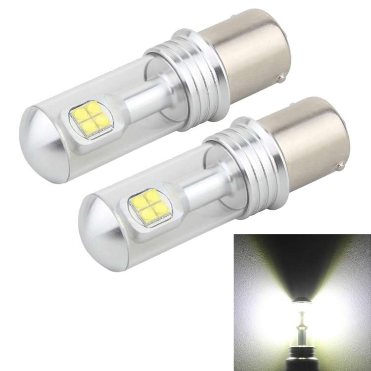 2 PCS 1156/BA15S 40W 800 LM 6000K Car Turn Light Backup Light Brake Light with 8 ... (White Light)