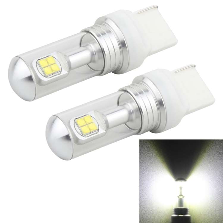 2 PCS 7440 40W 800 LM 6000K Car Turn Light Backup Light Brake Light with 8 Lamps ... (White Light)