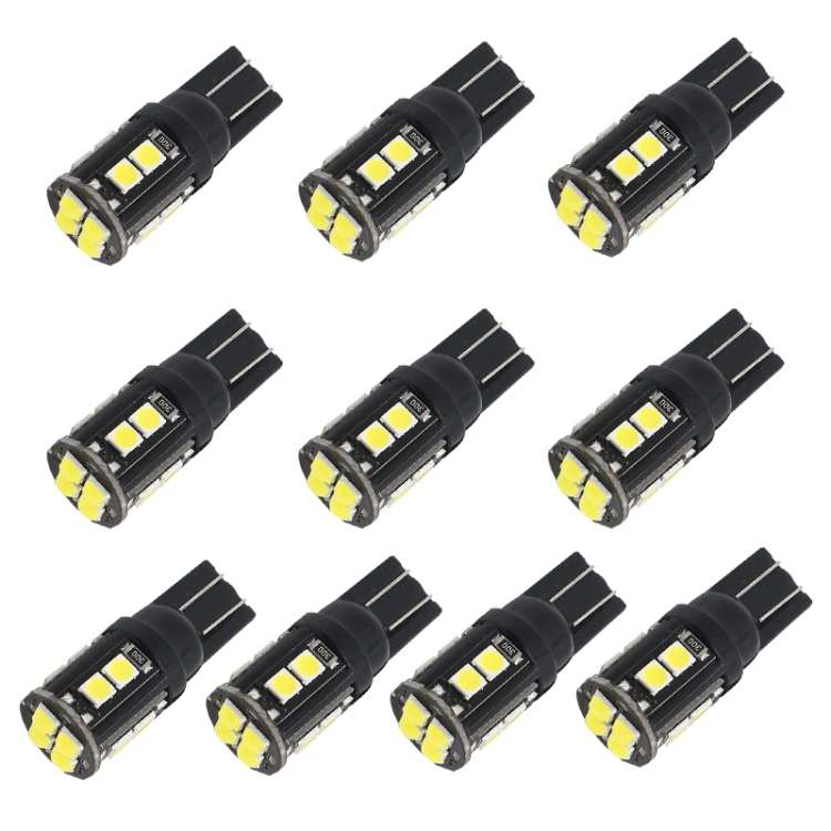10 PCS T10/168/194 DC12V / 1W / 6000K / 60LM Car Decoding Clearance Lights with 12LEDs SMD-3030 La
